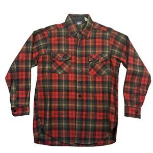 Vintage 80s 90s Woolrich 100% Wool Flannel Plaid Mens XL Red Green Button Down